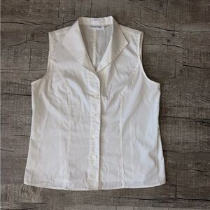Calvin Klein Women's White Button Down Shirt